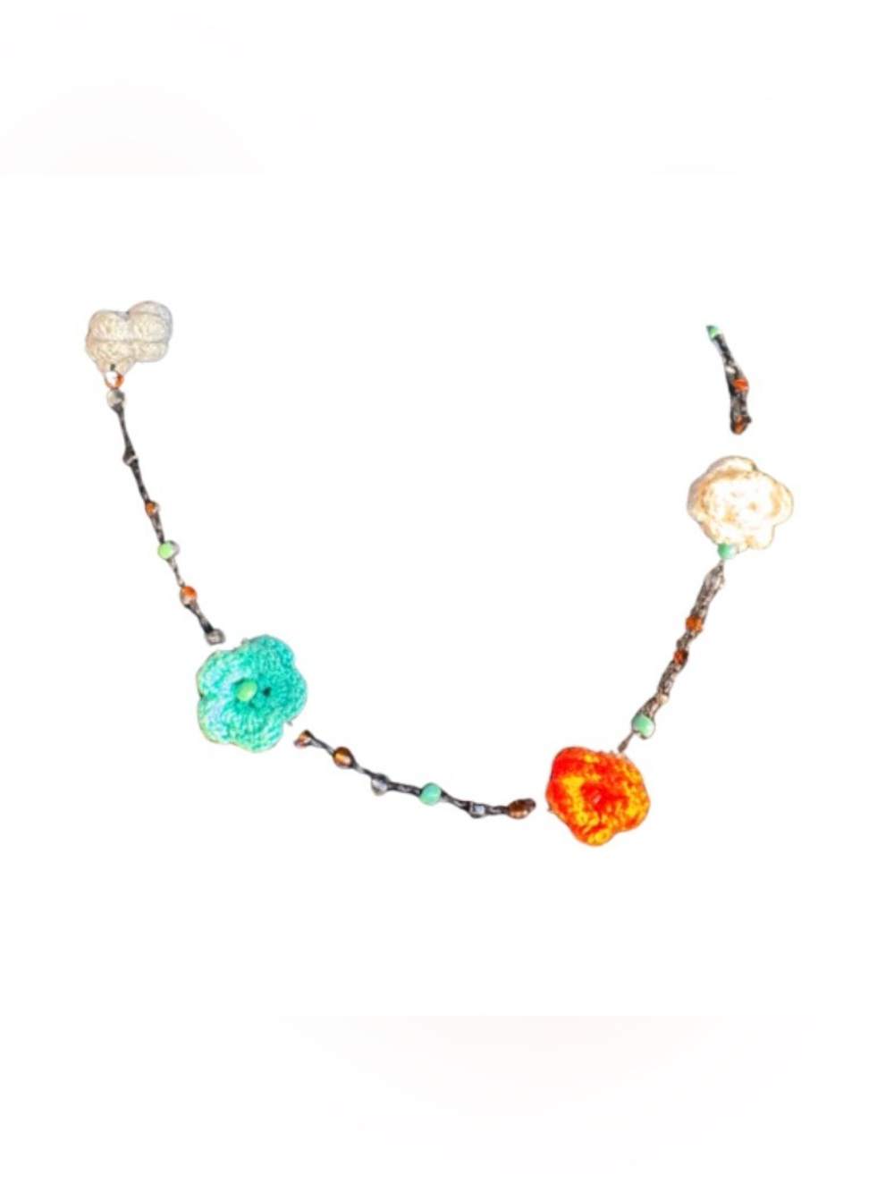 Vintage Crocheted Flower Necklace